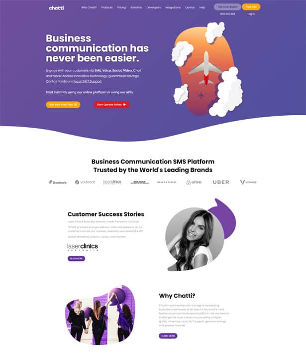 The Chatti website design